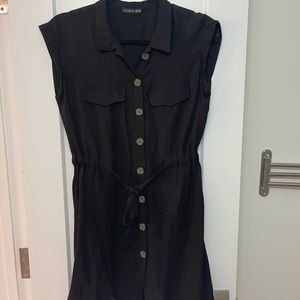 Cotton on button down black dress